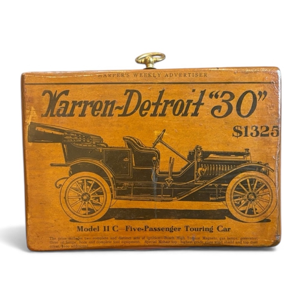 Vintage Warren Detroit 30 Model 11 C 5 Passenger Touring Car Wooden Wall Plaque